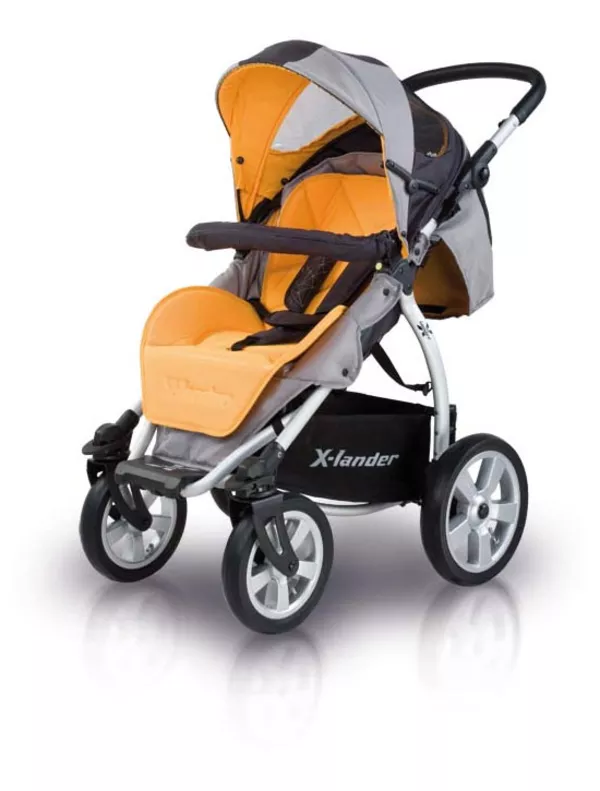 Продам детскую коляску X-lander X-A (2 в 1) цвет серо-оранжевый 6