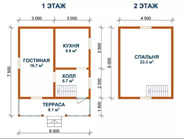 Дом 6х7, 5 сруб из бруса для дачи установка в Мозырском р-не 2